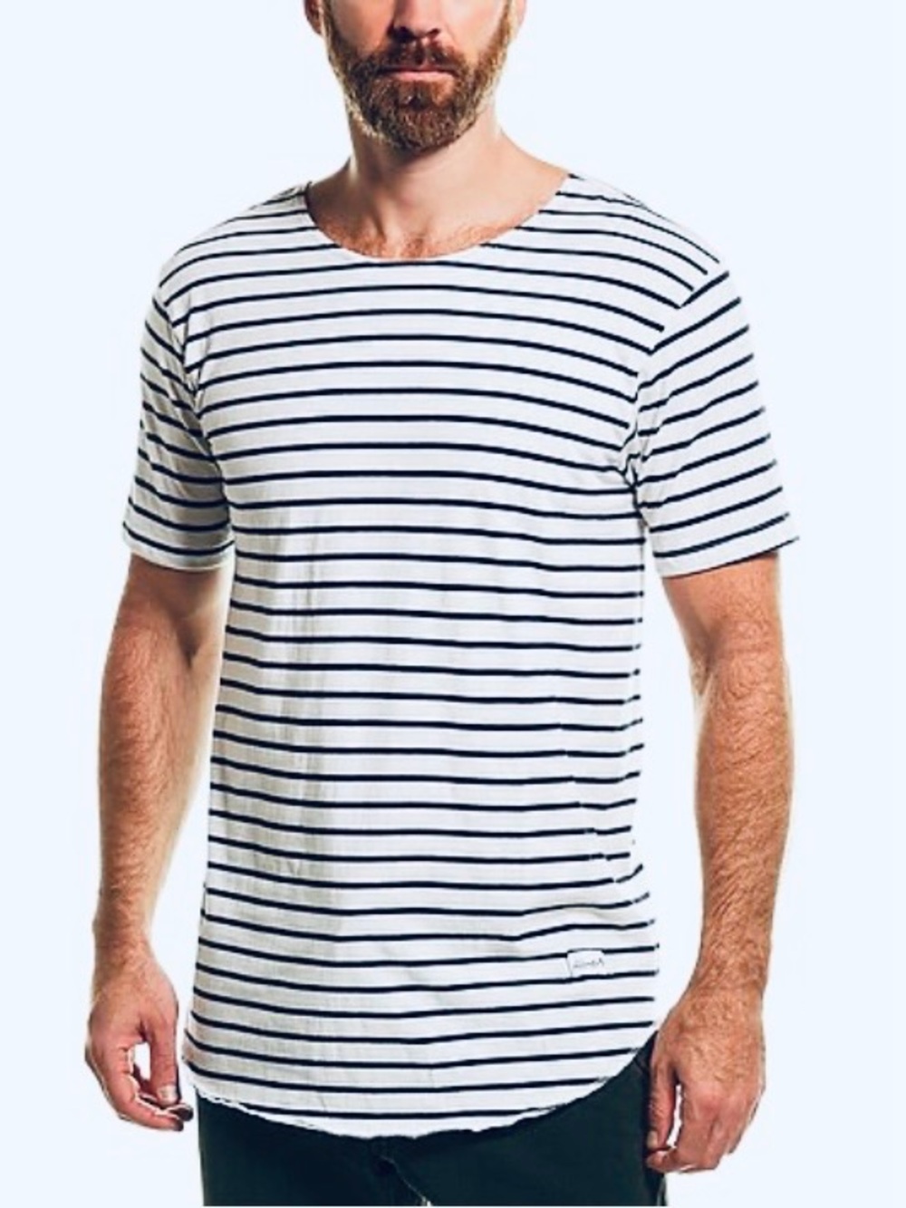 Kinetix Cozumel Stripe White & Blue Short Sleeve Crewneck T-Shirt